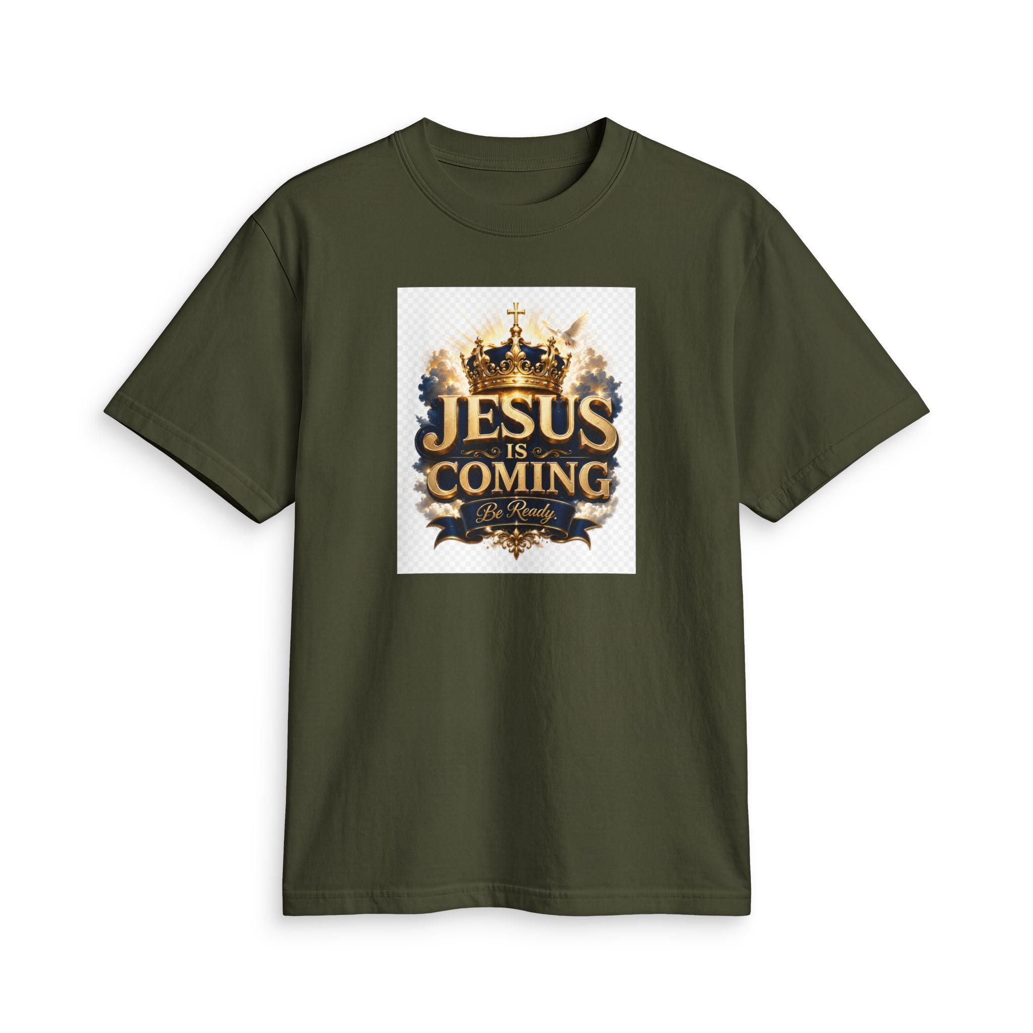 Christian T-Shirt — "Jesus Is Coming" Crown Graphic Tee