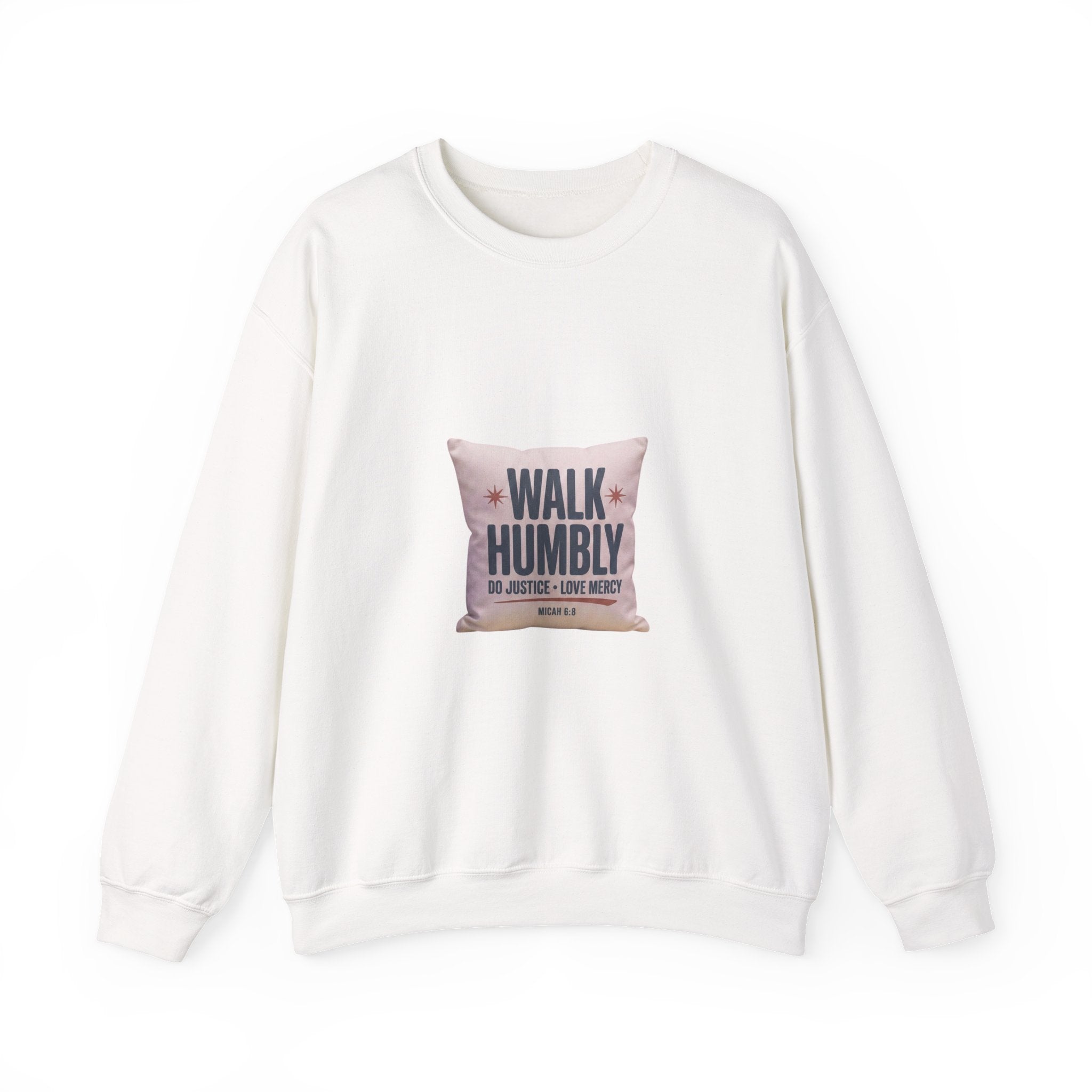 Walk Humbly Crewneck Sweatshirt | Christian Streetwear, Vintage Wash Typography