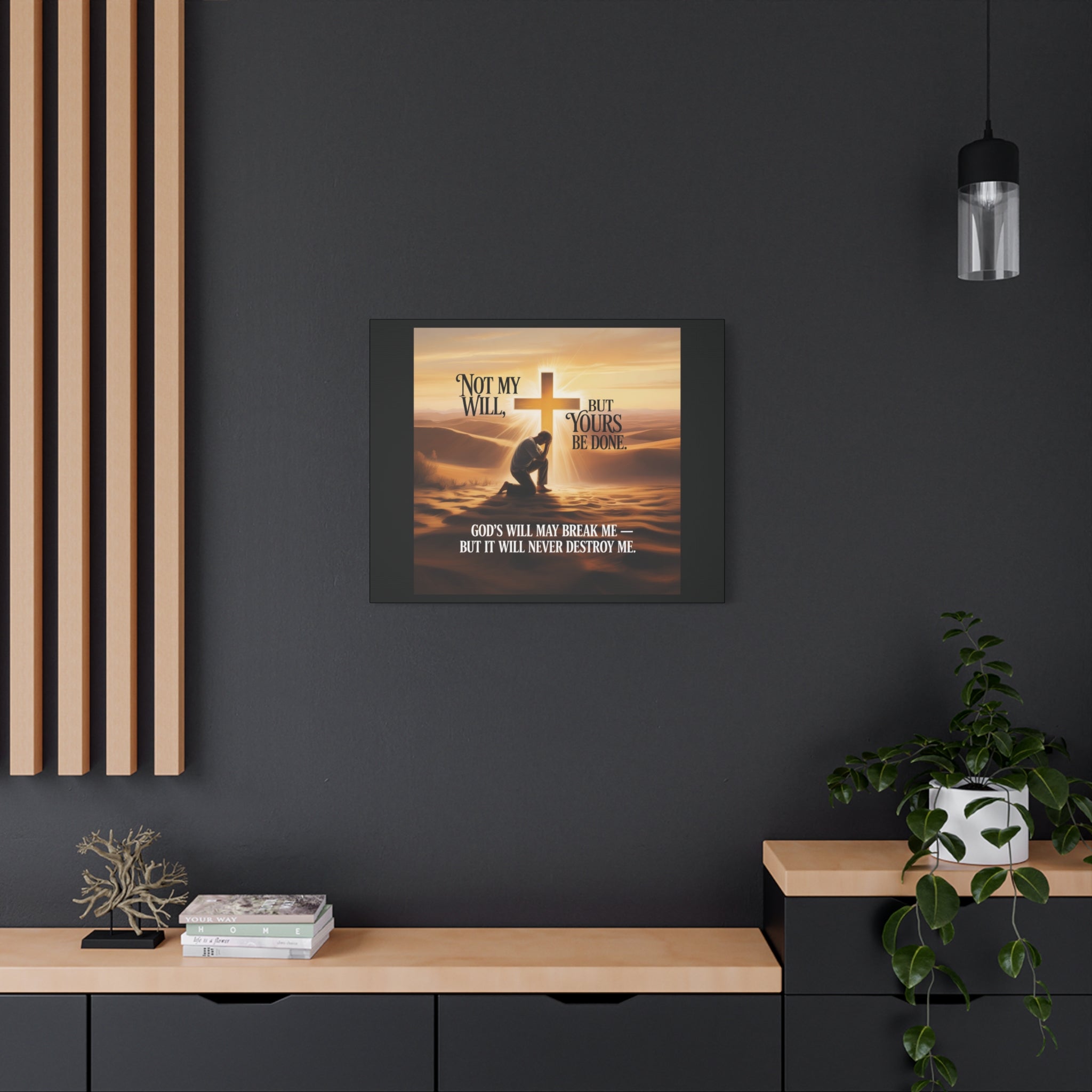 Religious Canvas Wall Art – "Not My Will, But Yours Be Done" Inspirational Christian Print