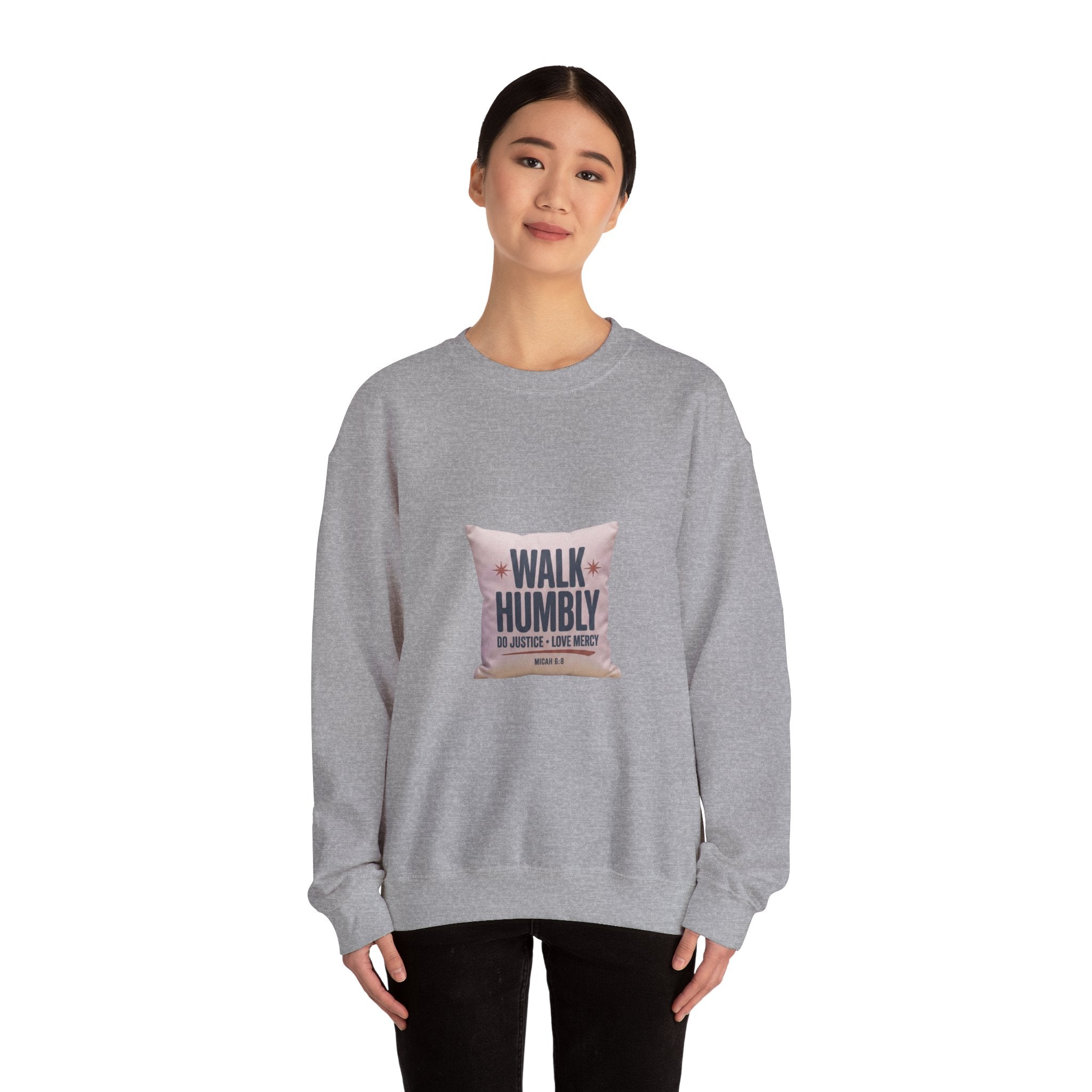 Walk Humbly Crewneck Sweatshirt | Christian Streetwear, Vintage Wash Typography