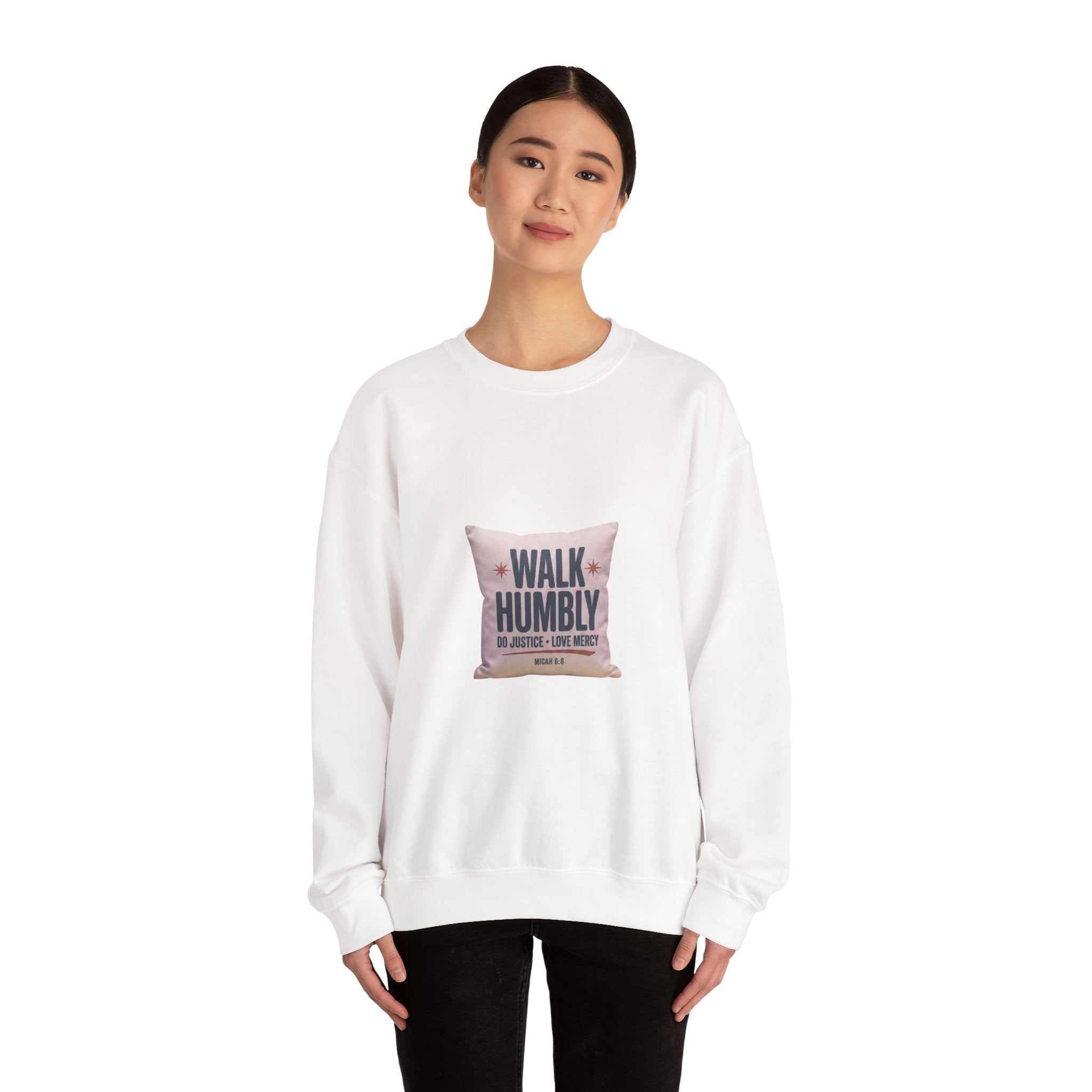 Walk Humbly Crewneck Sweatshirt | Christian Streetwear, Vintage Wash Typography
