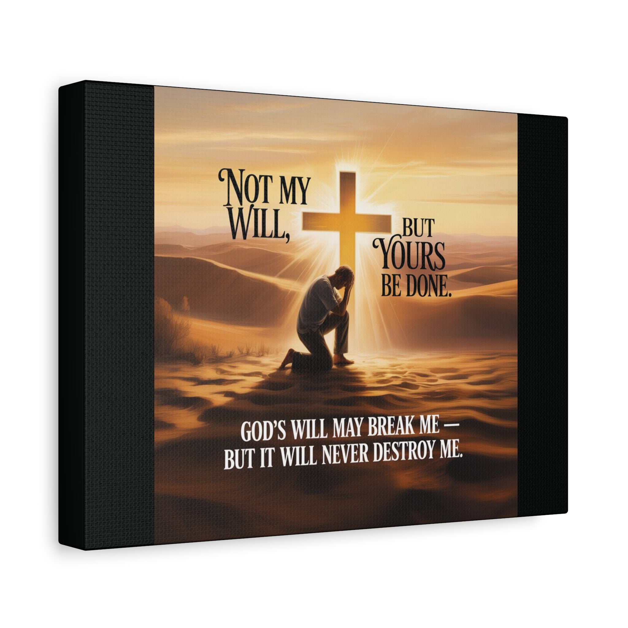 Religious Canvas Wall Art – "Not My Will, But Yours Be Done" Inspirational Christian Print