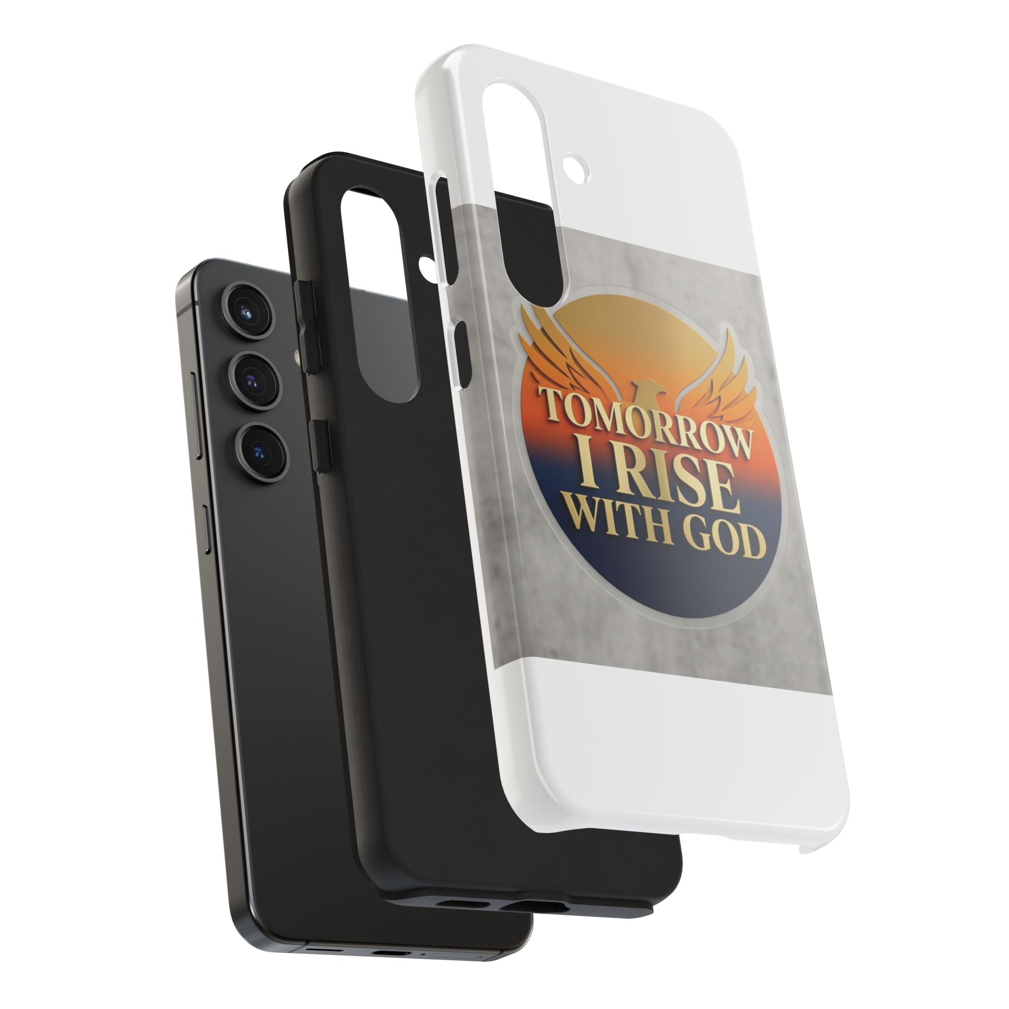Tough Phone Case — "Tomorrow I Rise With God" Inspirational Christian Phone Cover