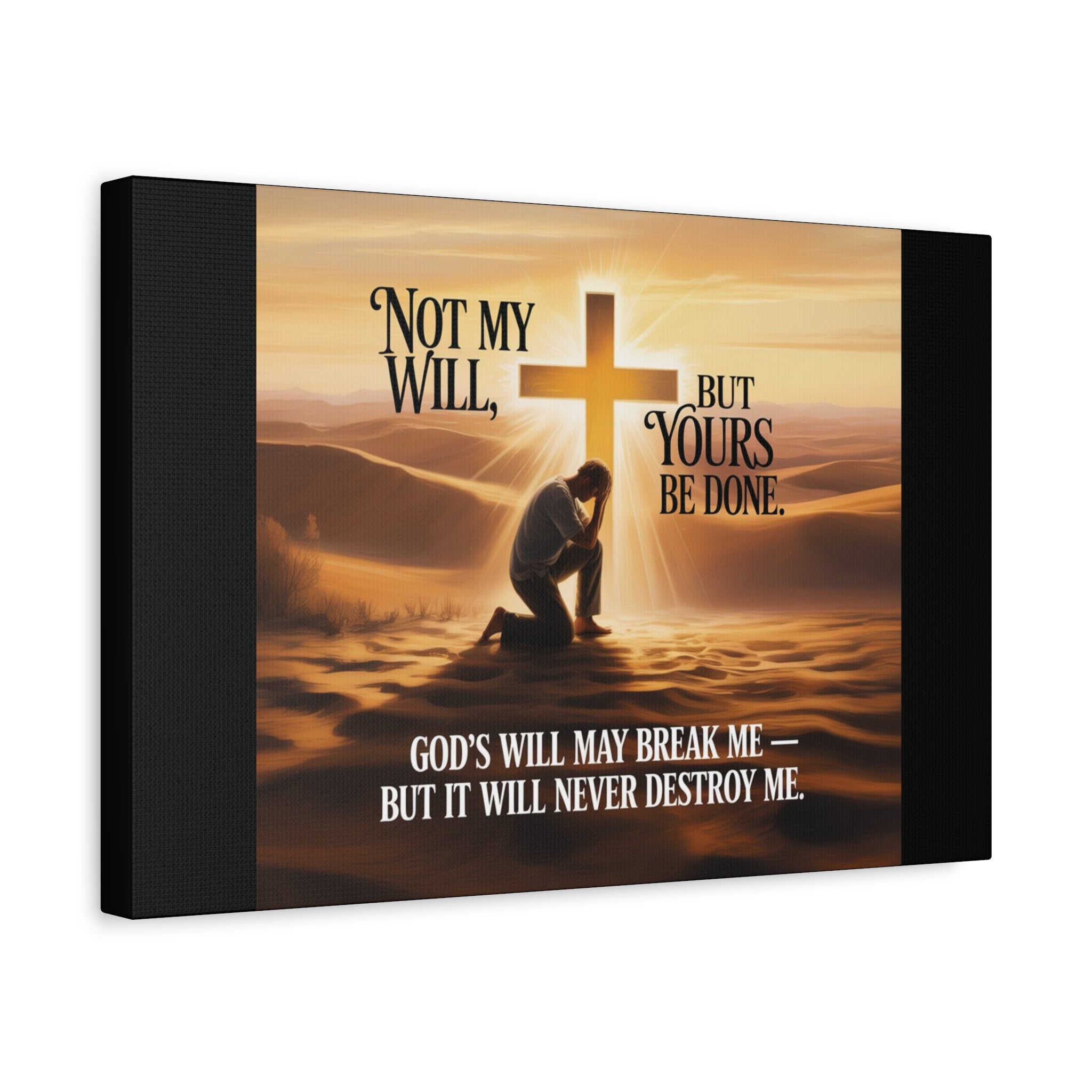 Religious Canvas Wall Art – "Not My Will, But Yours Be Done" Inspirational Christian Print