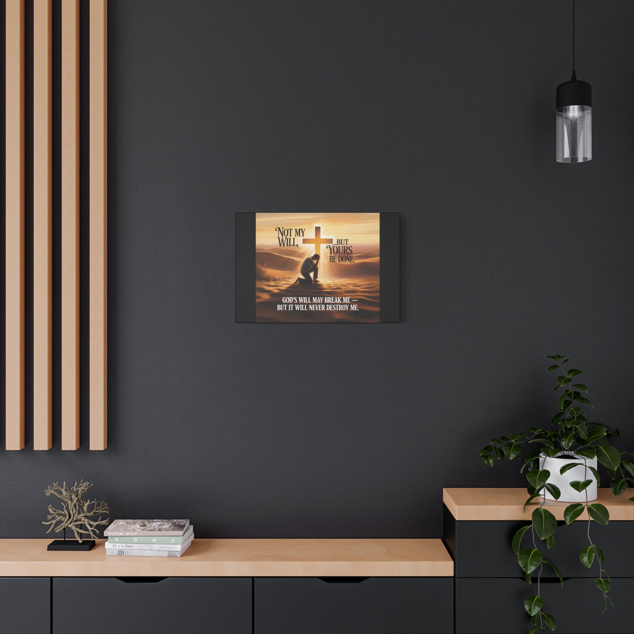 Religious Canvas Wall Art – "Not My Will, But Yours Be Done" Inspirational Christian Print